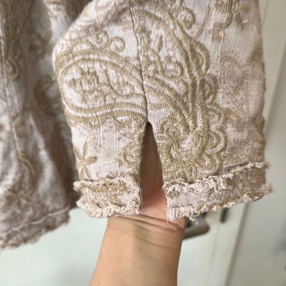 COLDWATER CREEK | Elegant Beige Embroidered Jacket Blazer Cardigan Size 14 - Picture 3 of 7